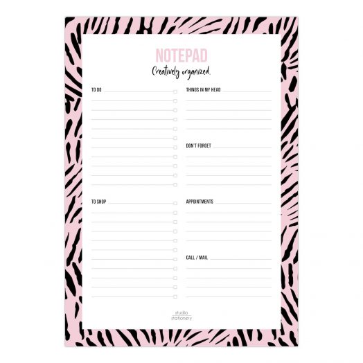 A5 Notepad creatively organized pink leaves | Studio Stationery