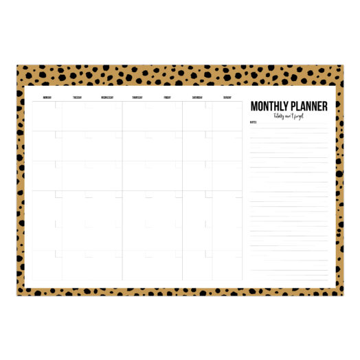 A3 Monthly planner Cheetah | Studio Stationery