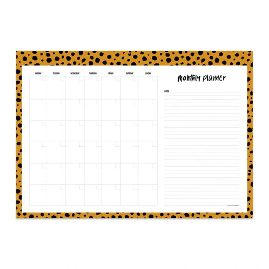 Monthly Planner Cheetah | Studio Stationery