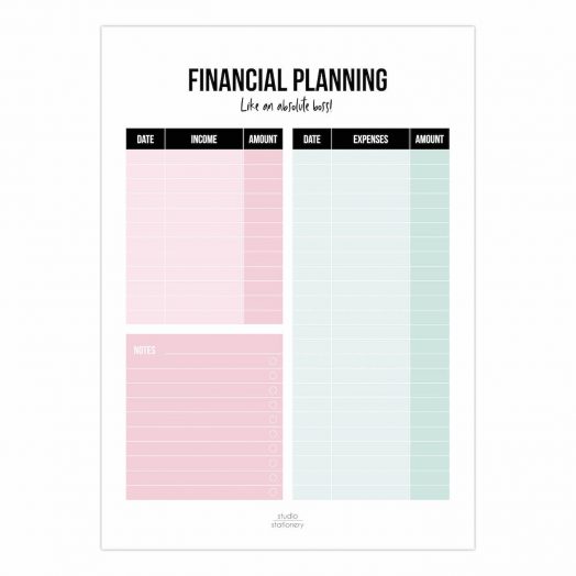 A5 Financial Planning Noteblock | Studio Stationery