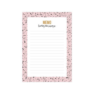 A6 Noteblock Memo sparkling Pink | Studio Stationery