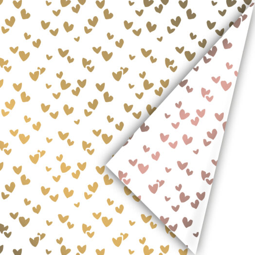 Gift wrap Solo hearts gold - rose | Studio Stationery