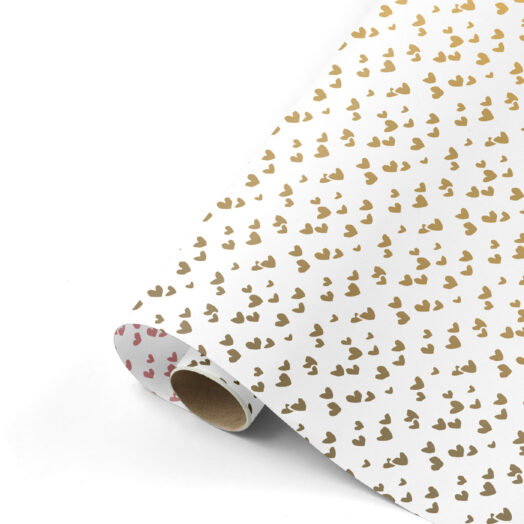 Gift wrap Solo hearts gold - rose | Studio Stationery